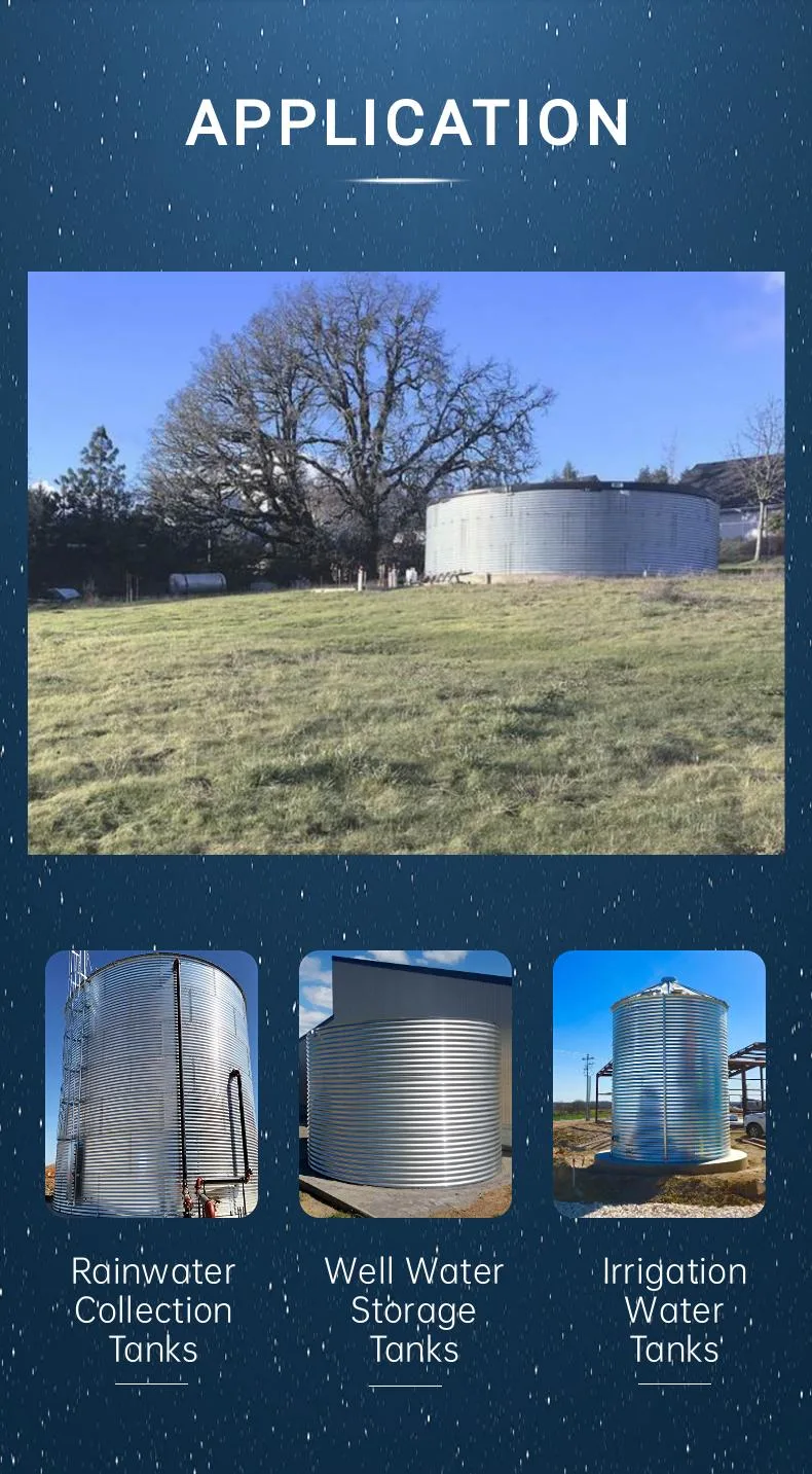 Corrugated Round Stock Tank with Roof Galvanized Bolted Cylindrical Water Storage Tank