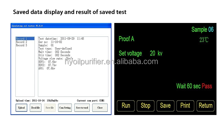 80kv Transformer Insulation Oil Breakdown Voltage Tester Insulation Oil Temperature Test Equipment